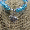 Pulsera de cristal azul agua con la esperanza