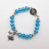 Pulsera de cristal azul agua con la esperanza