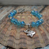 Pulsera de cristal azul agua con la esperanza
