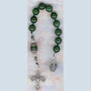 Rosario con coronilla de jade verde