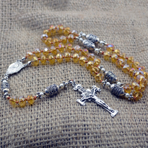 Rosario de cristal citrino