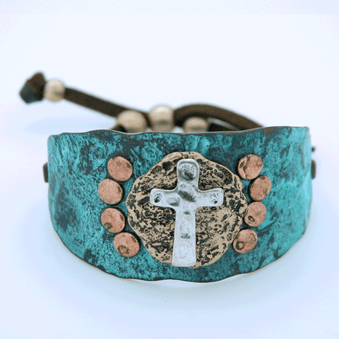 LIQUIDACIÓN - Pulsera de cruz de metal mixto