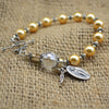 Pulsera rosario con perlas Swarovski y limón
