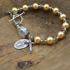 Pulsera rosario con perlas Swarovski y limón