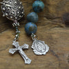 Rosario con coronilla turquesa