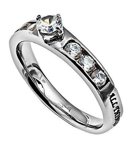LIQUIDACIÓN - Anillo Solitario Princesa – Cristo Mi Fuerza