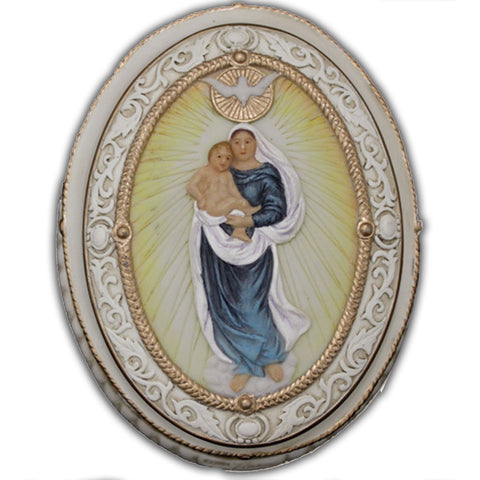 Veronese Madonna & Child Oval Rosary Box