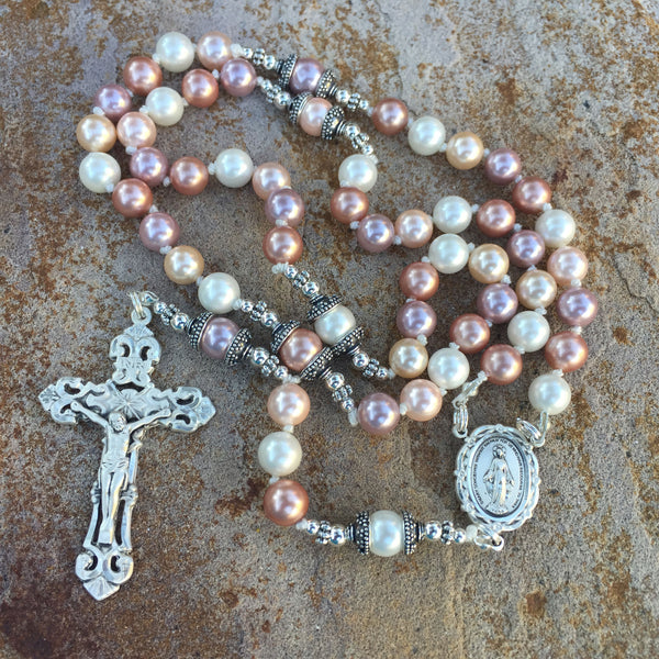 Pastel Shell Pearl Rosary